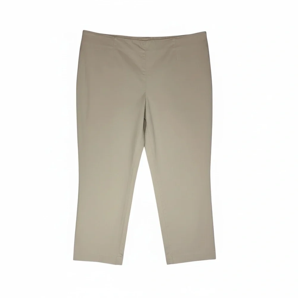 J. Jill Stretch Khaki Flat Front‎ Cropped Pants 16 Petite